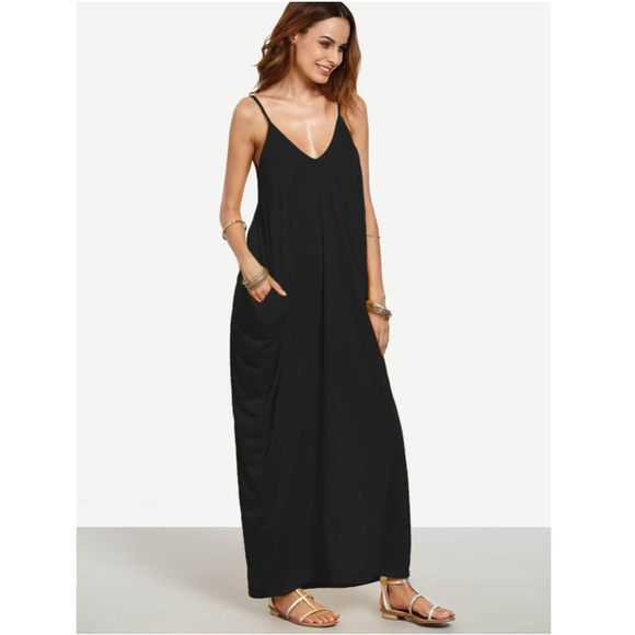 SALE  🔴 Black Cocoon Cami Maxi Dress - Picture 4 of 8